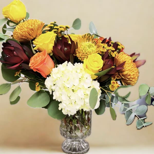 Jewels of fall floral arrangement