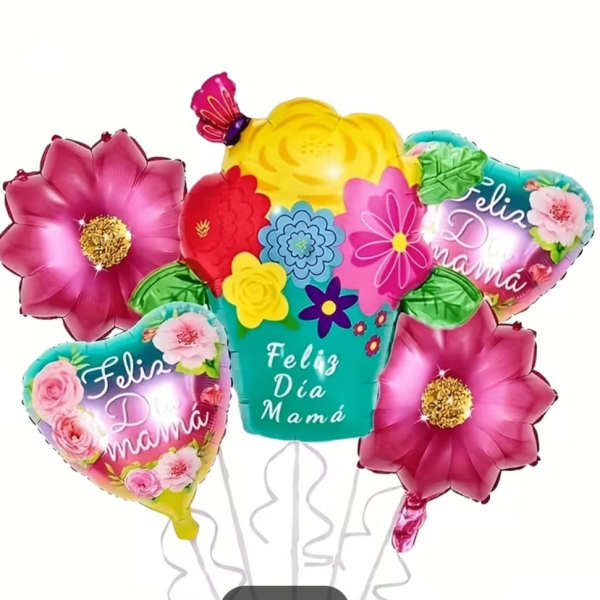 Feliz dia mama flowers Balloon Bouquet