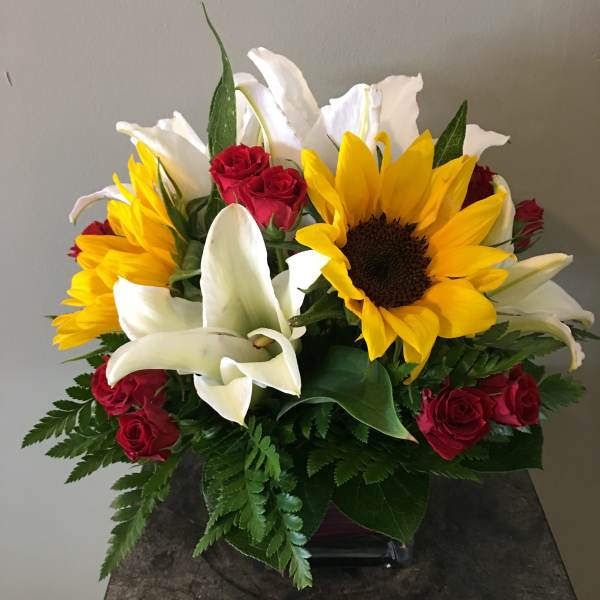 #15 Sunflower Cube Arrangement