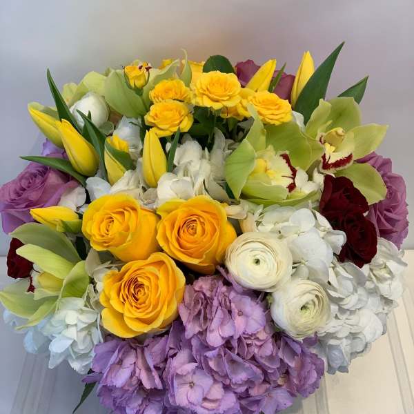 Modern Chic - Orchids, Hydrangea, Tulips, Roses, Spry Roses, and more - W697