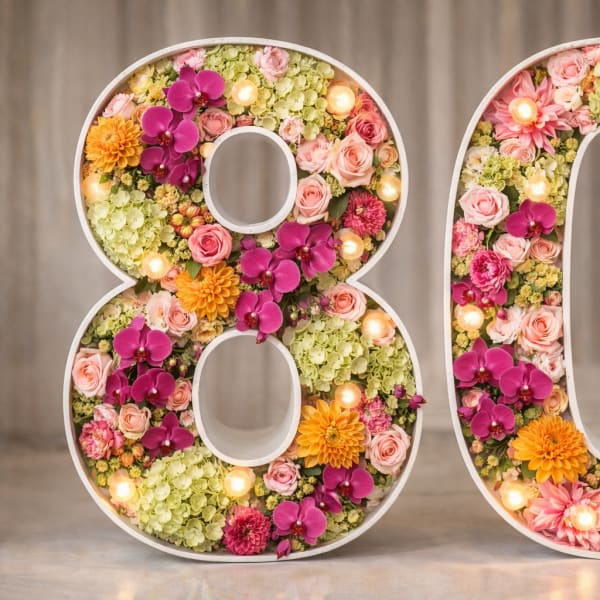 Golden Milestone Standing Floral 80