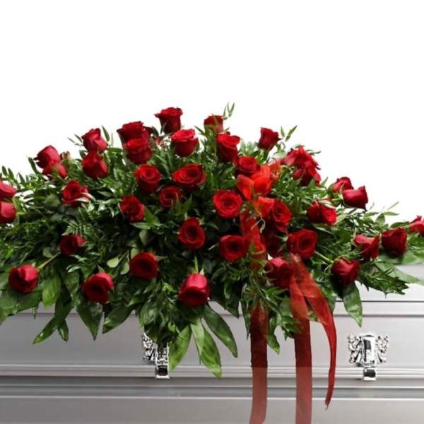 Red Roses Casket Spray