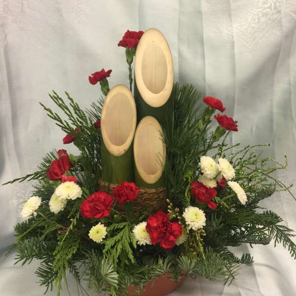 White and red theme holiday Kadomatsu KADO-007