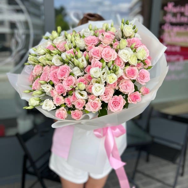 Blush Pink & White Rose Bouquet
