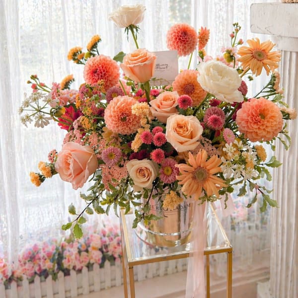 Peach Blush Garden Arrangement