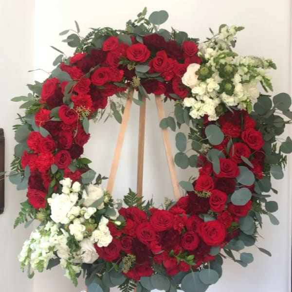 Red Sympathy Wreath