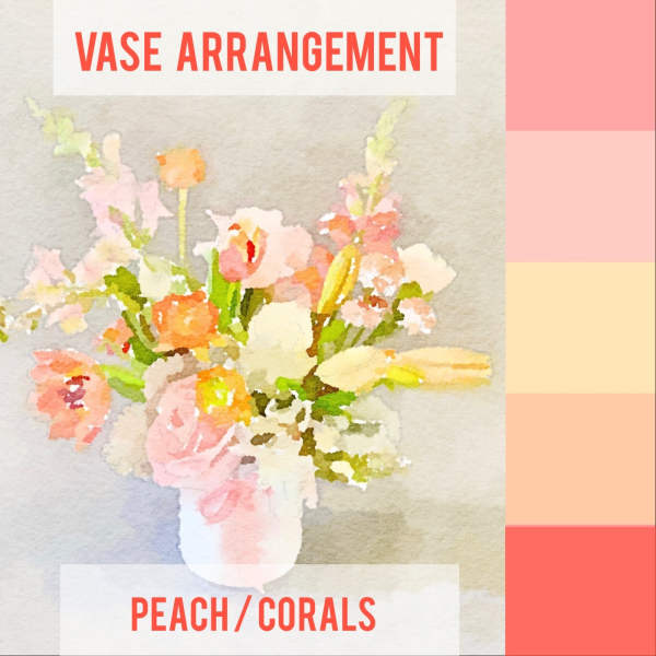 VASE ARRANGEMENT - POPS OF CORAL