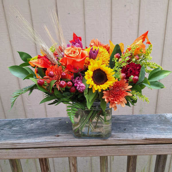 Bountiful Fall Cube Arrangement