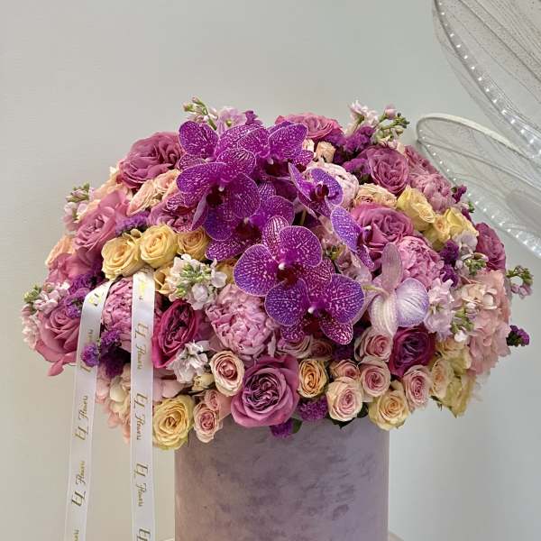 Purple Box With Orchids
