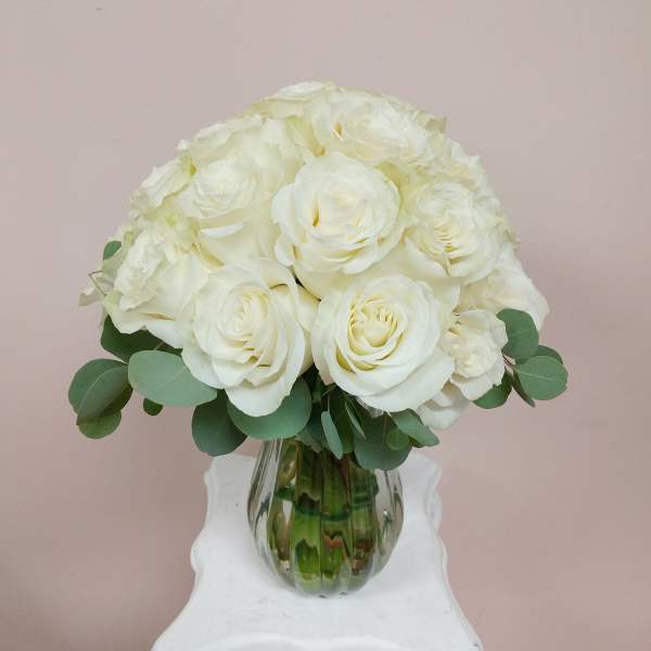2 Dozen Perfect White Rose Bouquet