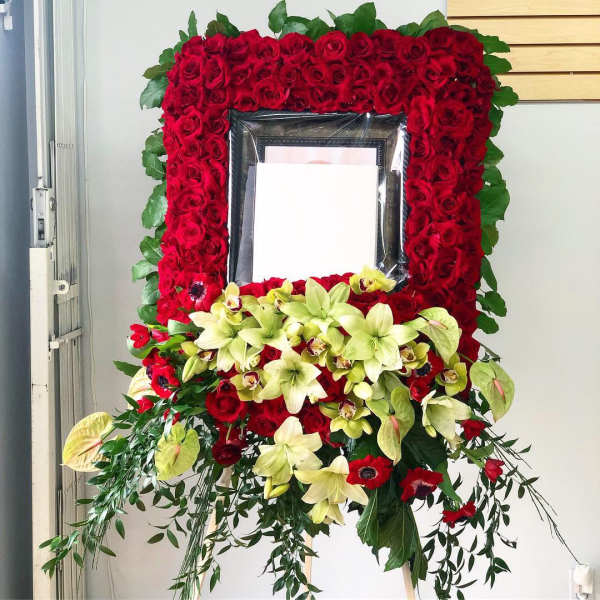 Memorial Tribute Photo Frame Funeral Spray