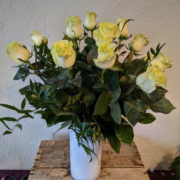 White Roses in a Vase