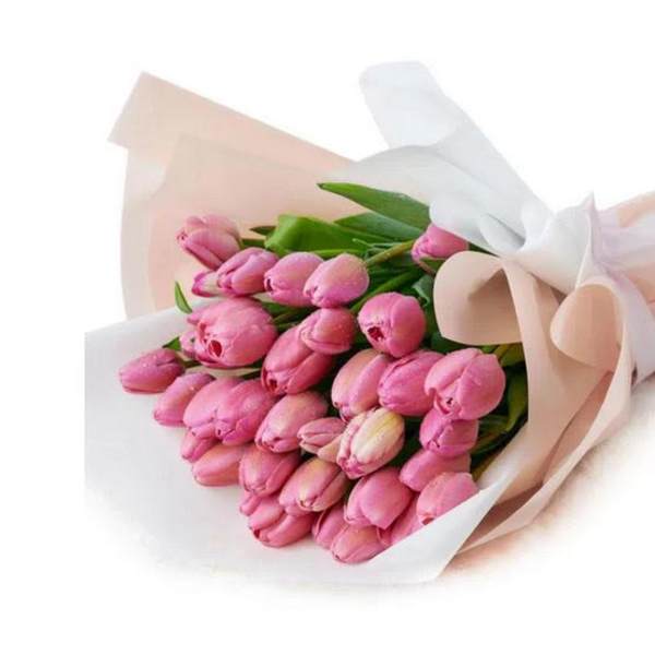 50 Stem Handwrapped Tulips