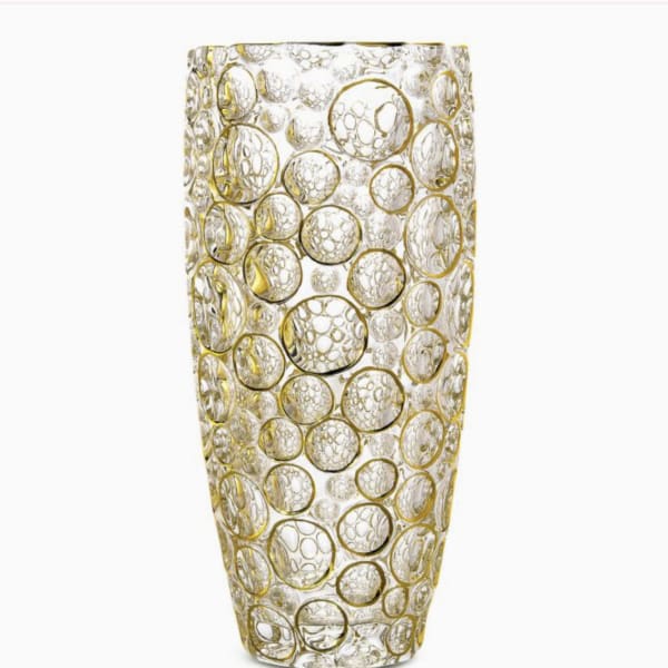 Bohemian Style Vintage Hand-Painted Glass Flower Vase