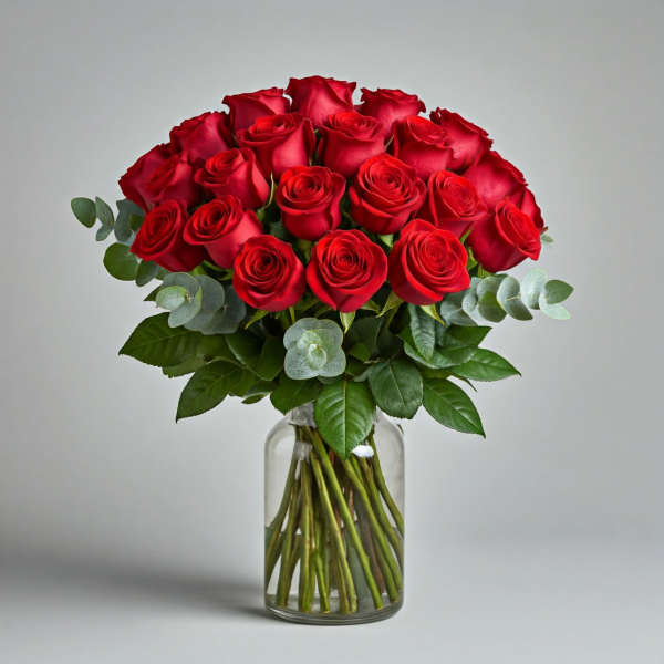 Two Dozen Velvety Red Roses