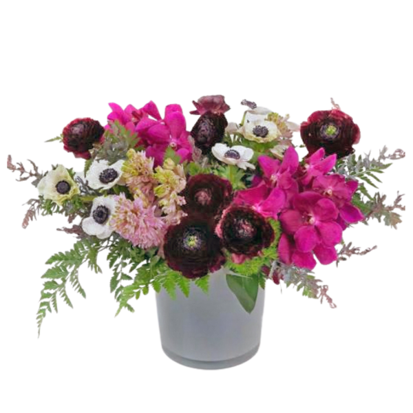 Ranunculus, anemone, hyacinth and orchids