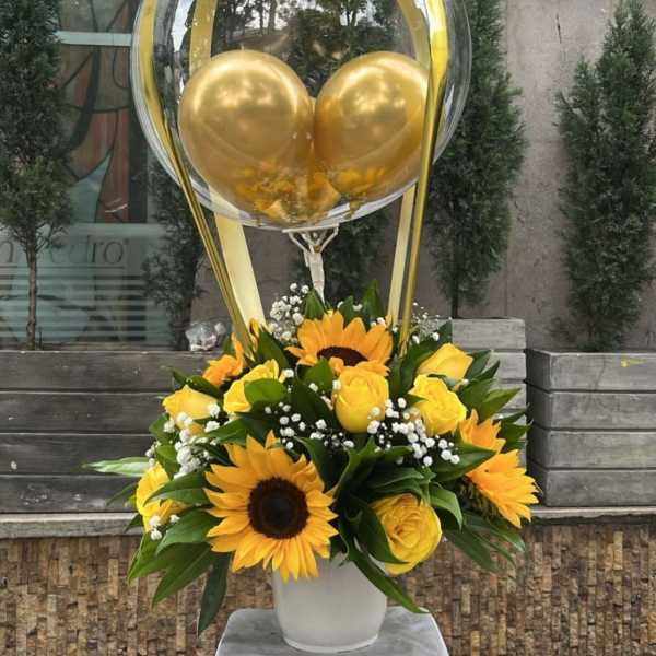 Arreglo de girasoles