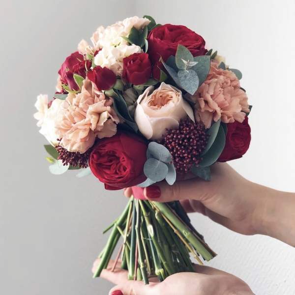 Bridal Bouquet with red flowers