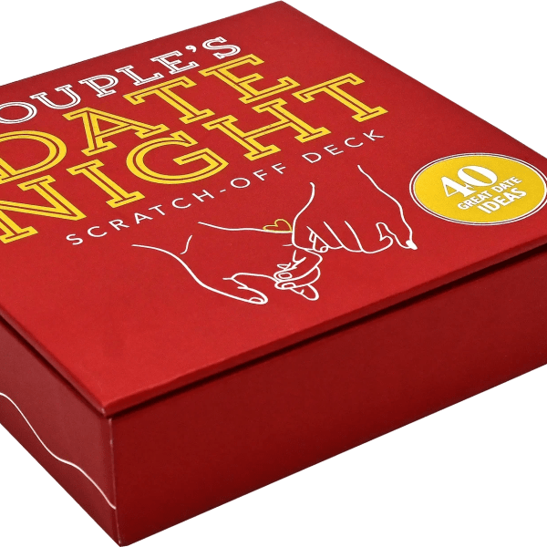Red gift box labeled "Couple's Date Night"