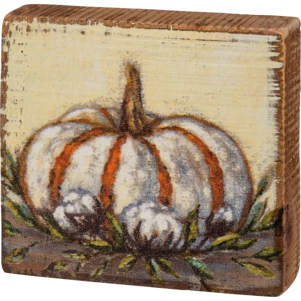 Box Sign, white pumpkin