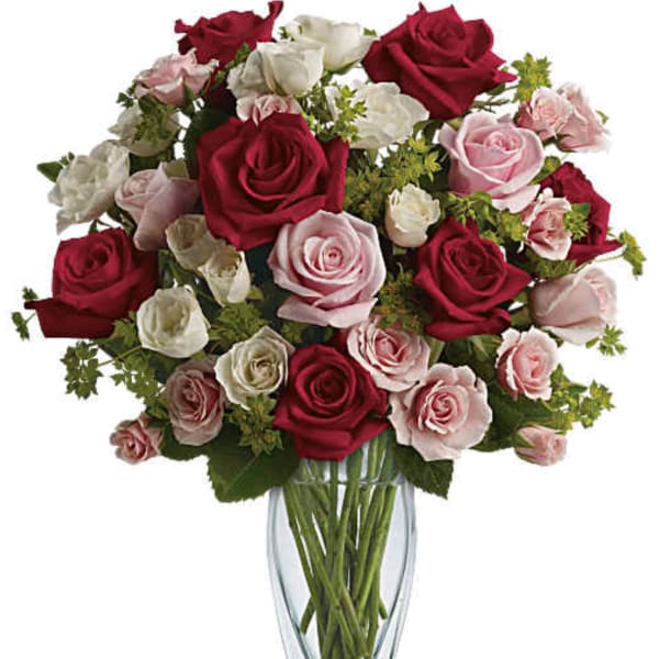 Cupid's Creation with Red Roses