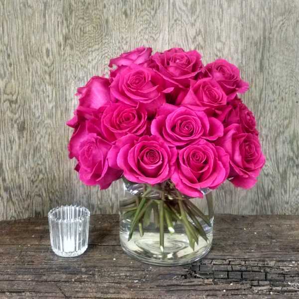 Two dozen Hot Pink Roses