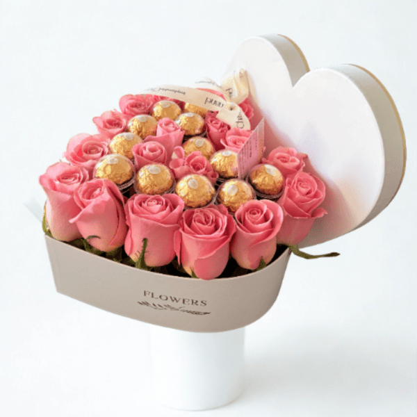 Heart With Roses and Chocolates