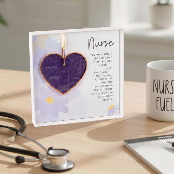 Nurse Keepsake Gift – Handmade Stained Glass Heart