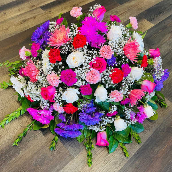Tranquility Medium Casket With Mix Flowers