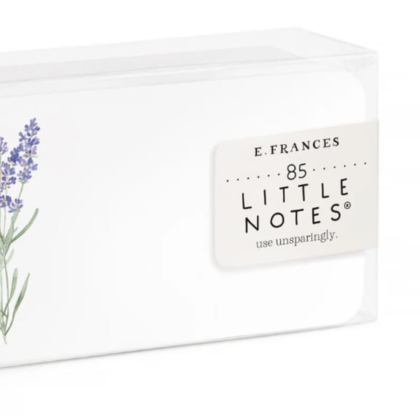 Box of Little Notes cards with a lavender flower illustration