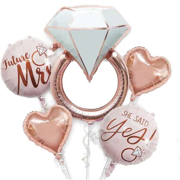 5Pcs Mylar Balloon Bridal Shower Set