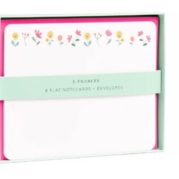 Boxed set of floral notecards with envelopes
