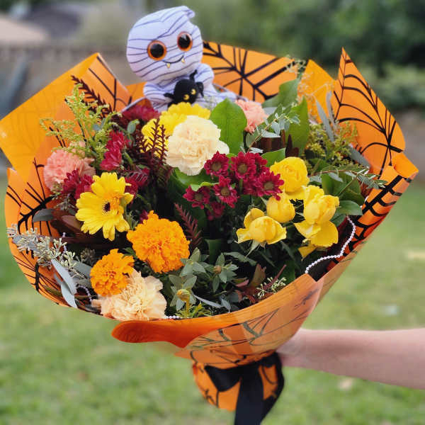 Halloween wrapped bouquet