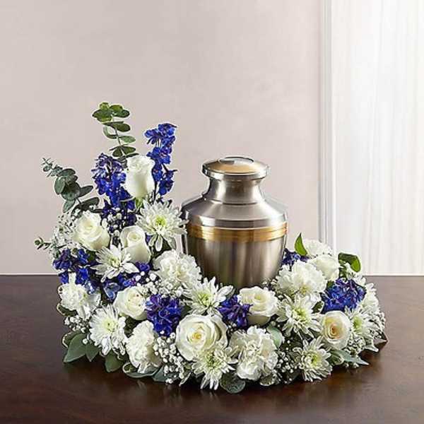 Peace Blue and White Urn