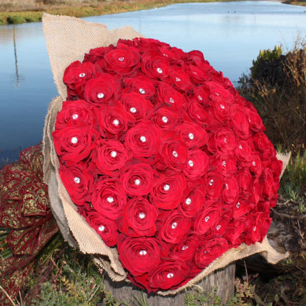 Grand Red Love by D'Lily's Flowers