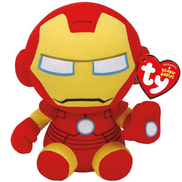 Iron Man plush toy with a Ty Beanie Babies tag