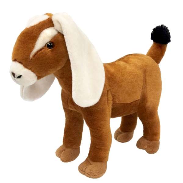 Plush brown-and-white dog toy with long floppy ears