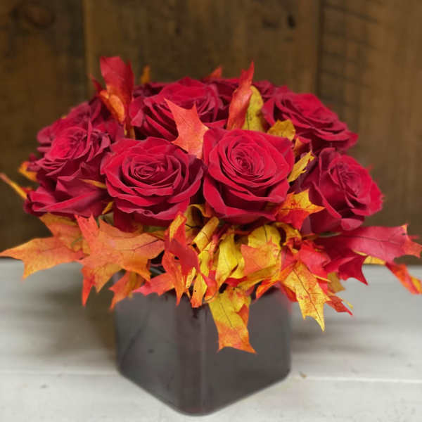 Fall Flair Red Roses