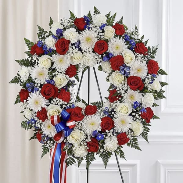 Serene Blessings Standing Wreath- Red, White & Blue