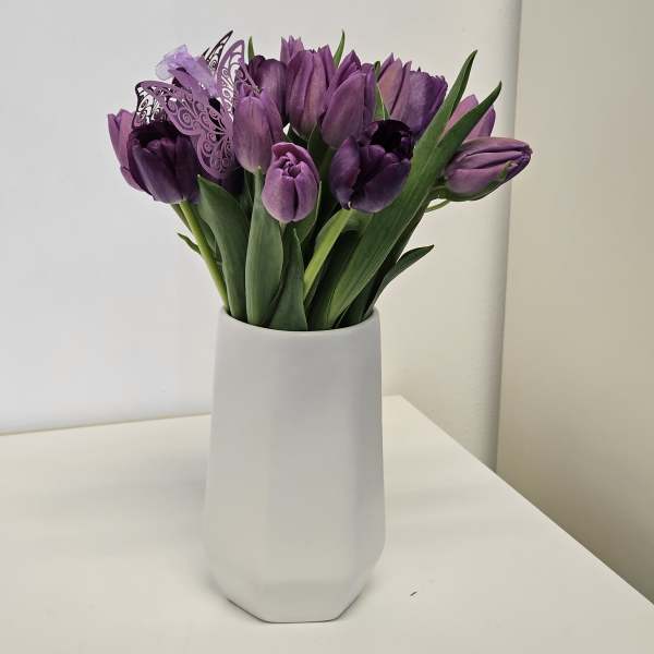 Tulips in the white vase