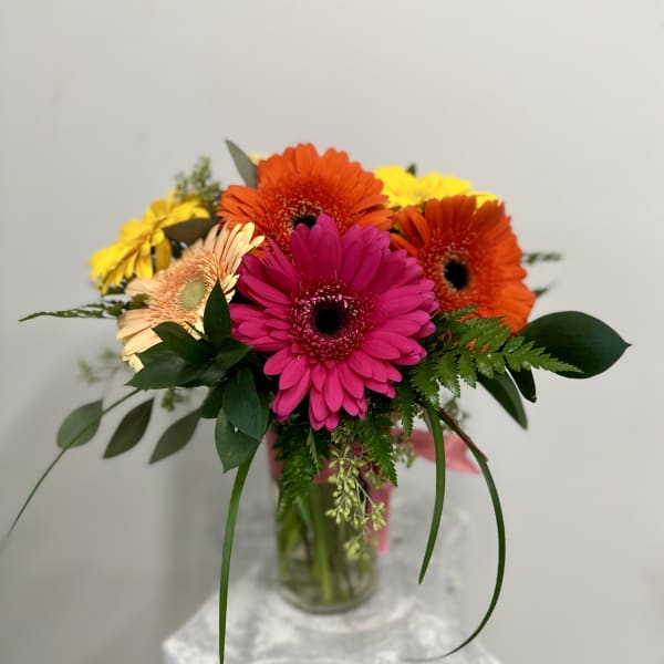 Happy Gerbera Daisies by Westford Florist Art by Veny