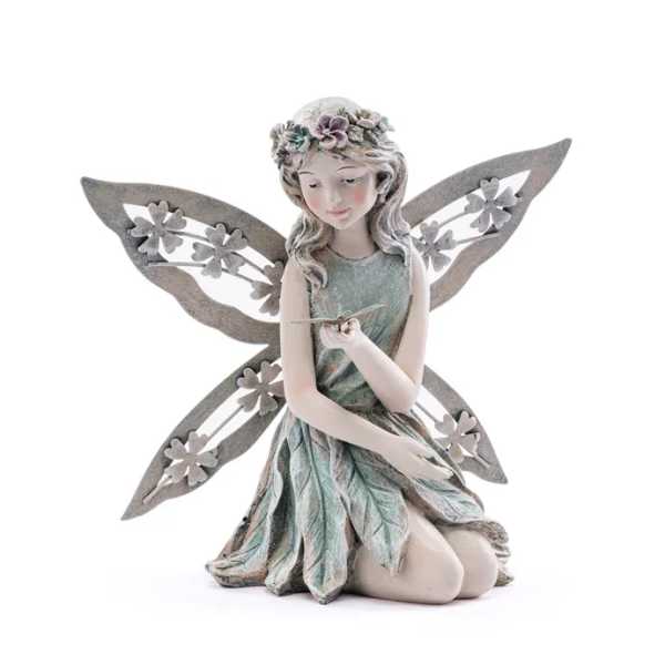 Kneeling Fairy with Dragonfly Figure