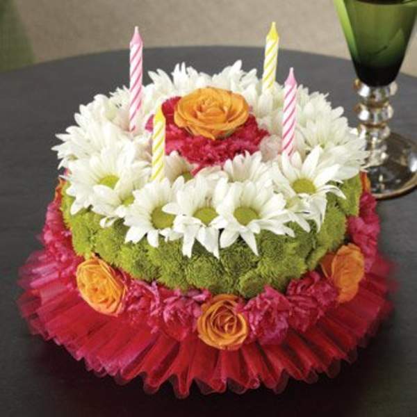 Happiest Birthday Flower Cake