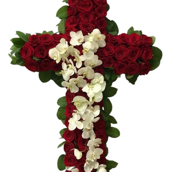 Red Rose Orchid Cross