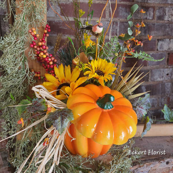 Eckert Florist's Permanent Botanical Orange Pumpkin