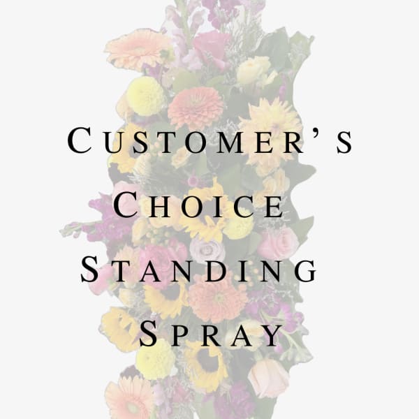 Standing spray with mixed pastel flowers