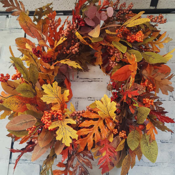 October time faux wreath