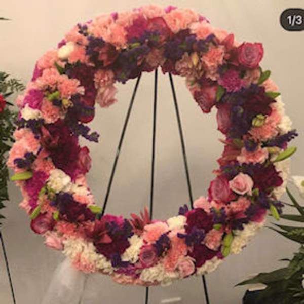 Mixed Flowers Round Wreath