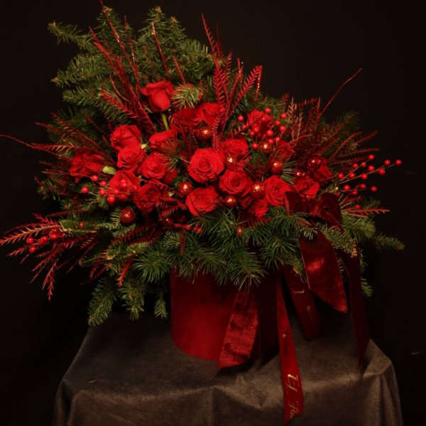 Luxury Christmas Red Floral Box