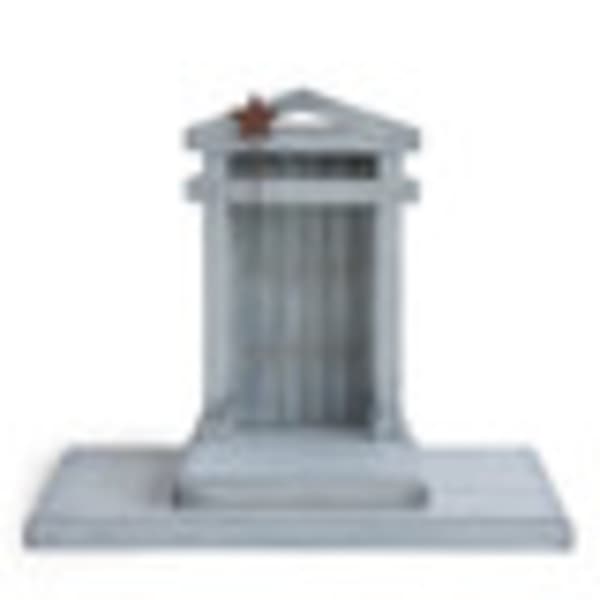 Gray memorial lantern on a rectangular base